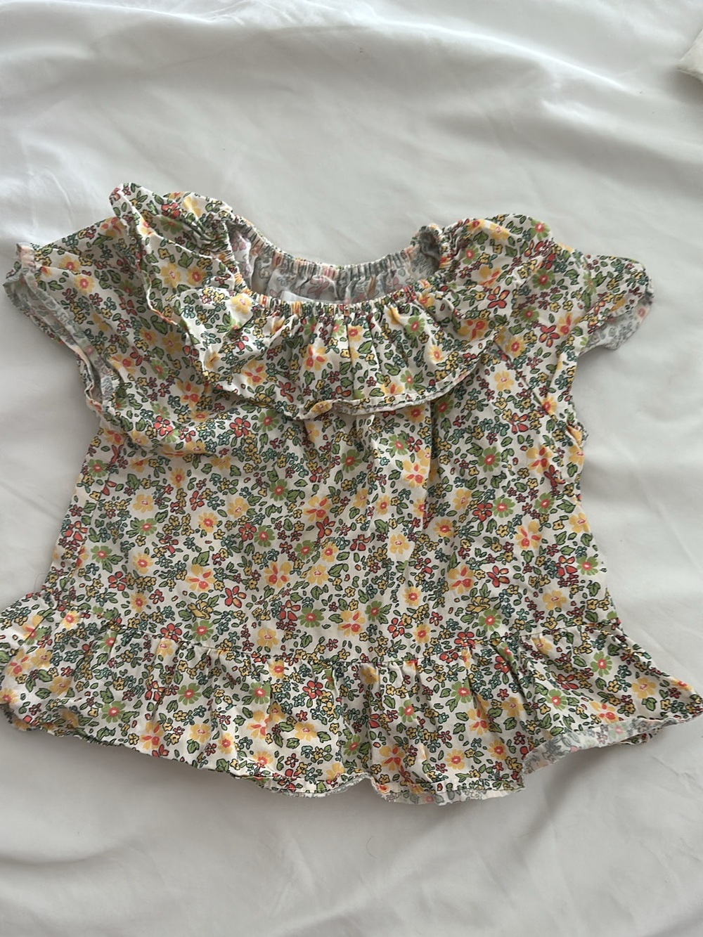Zara Baby Floral Ruffle Top 9-12M